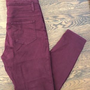 Perfect condition high-waisted burgundy jeans